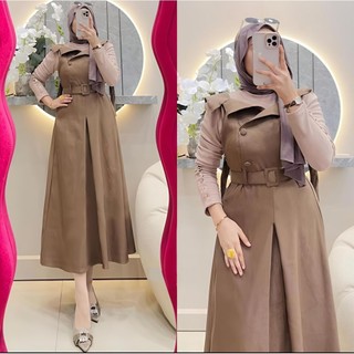 Wilona overall + Belt / outer fashion muslim / busana fashion muslimah