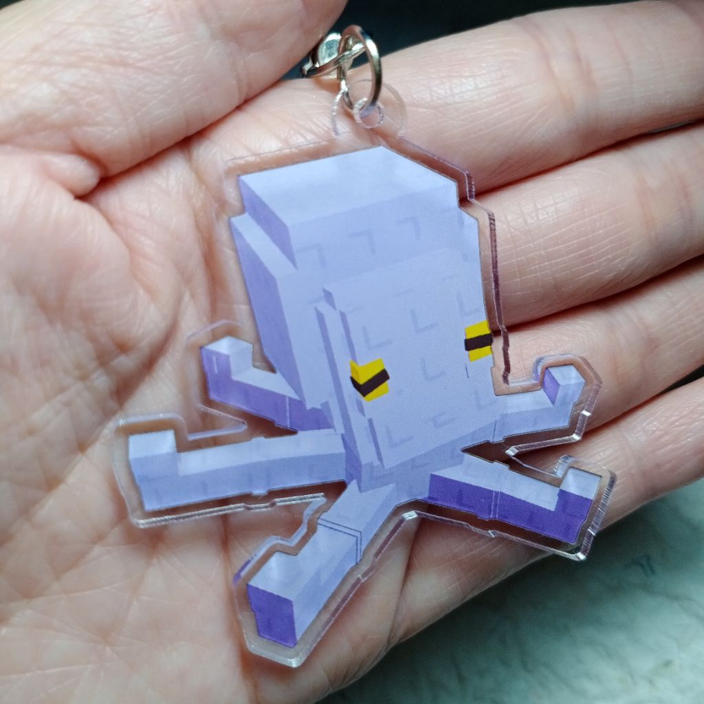 GANTUNGAN SILVER MIMIC OCTOPUS พวงกุญแจ Grow A Garden Silver Mimic Octopus พวงกุญแจ