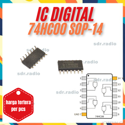 74HC00D 74HC00 7400 IC TTL Quad 2-input SOP -14 74hc00 ซุป 14pin