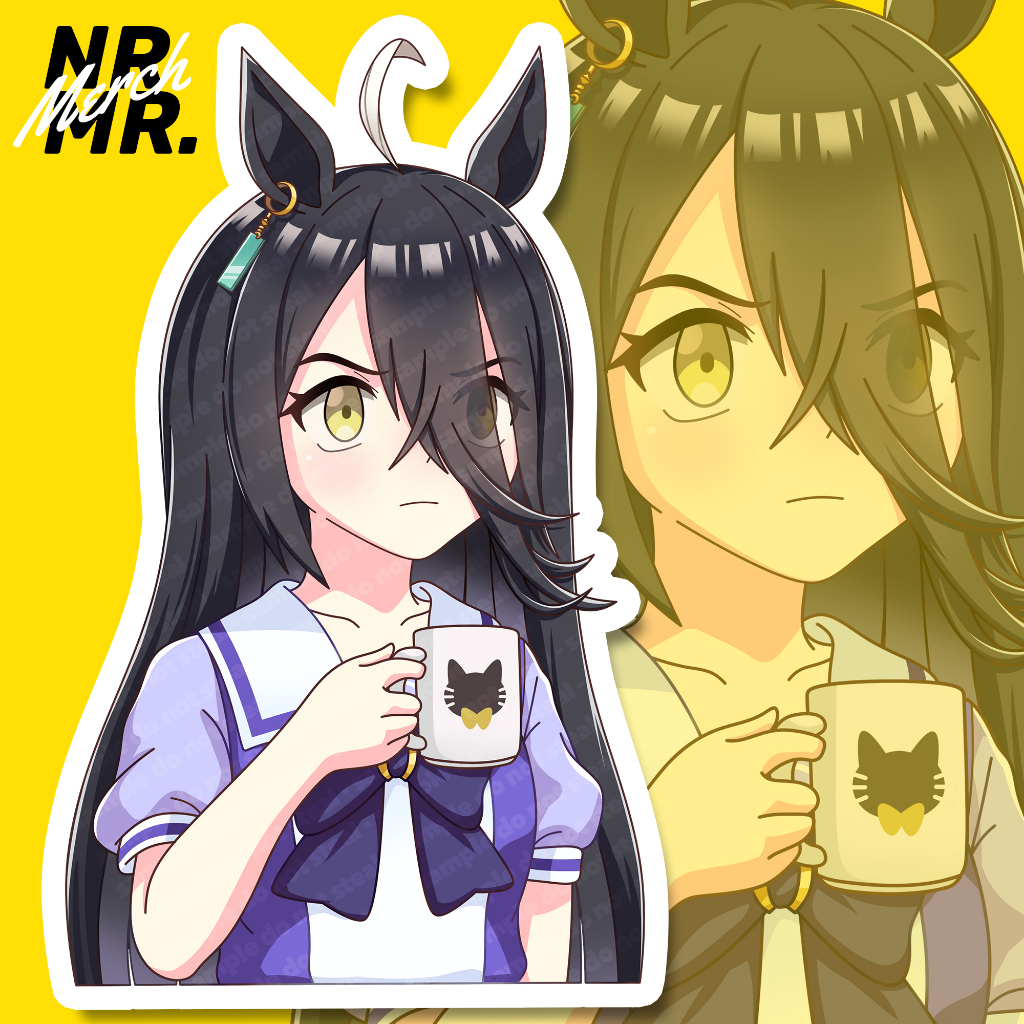 สติ๊กเกอร์ Manhattan Cafe Shinji mame ล้อเลียน Uma Musume สวย Derby Fanmerch