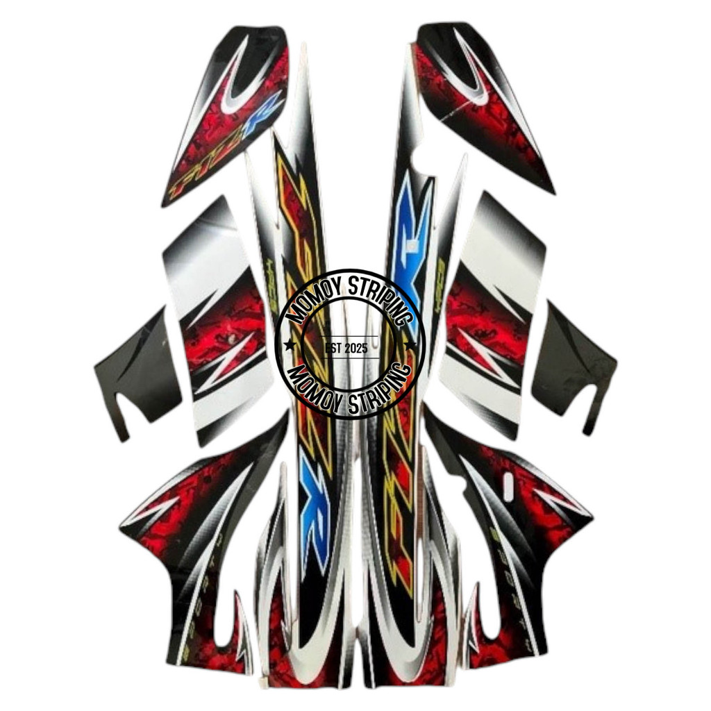 BEST WHITE BLACK YAMAHA F1ZR 2005 STRIPING STICKERS