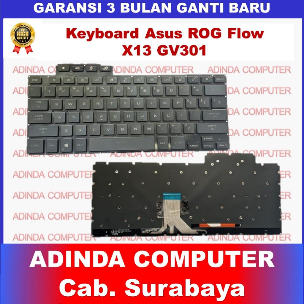 Asus ROG Flow X13 GV301 GV301QEU GV301QV GV301R คีย์บอร์ดแบ็คไลท์