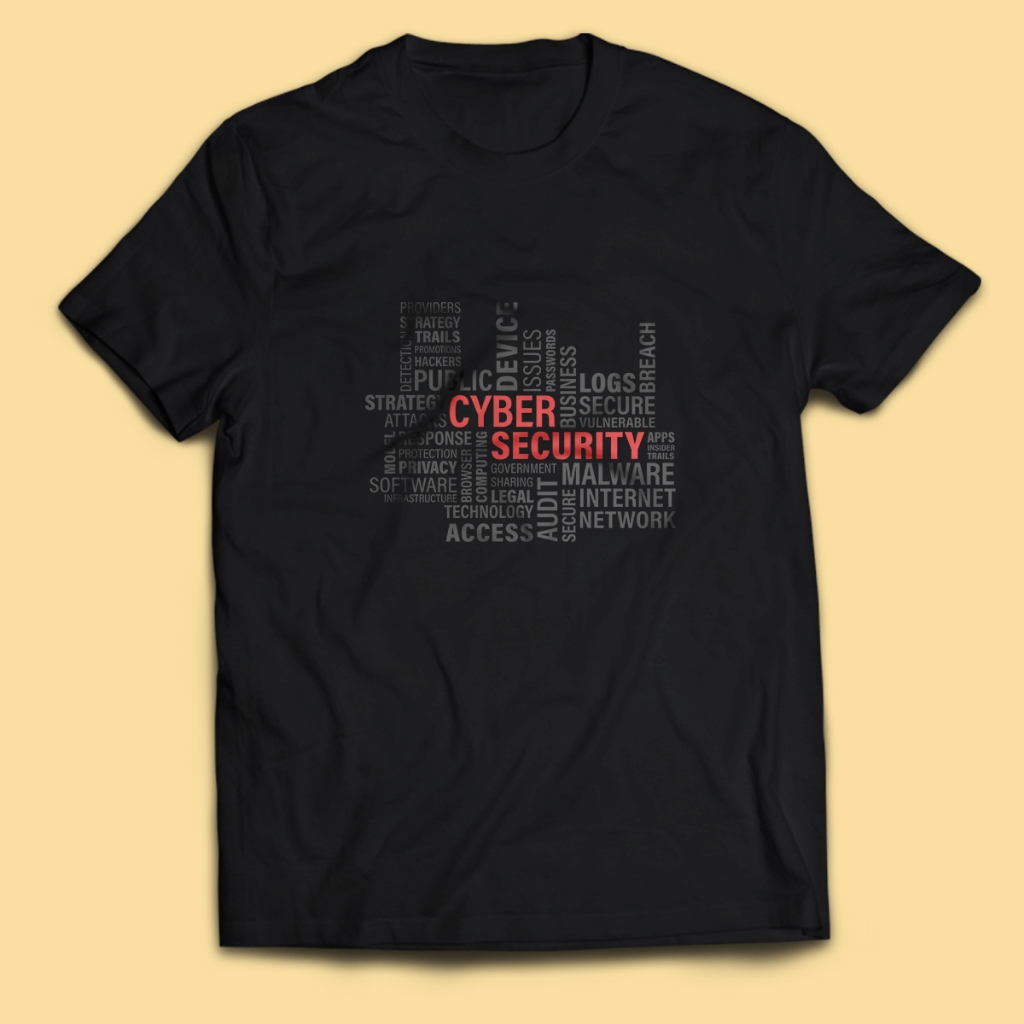 CYBER SECURITY TYPO เสื้อยืดผู้ชายผู้ใหญ่เสื้อผู้ใหญ่ Unisex PakeKaos