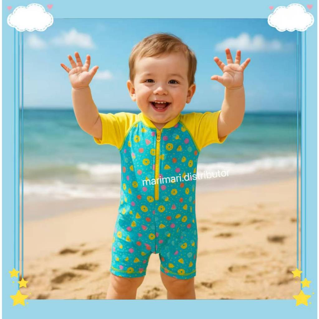 Y05-87 ชุดว่ายน้ําเด็ก unisex สําหรับเด็กชายและเด็กหญิงที่เชื่อมต่อกันหนึ่งชิ้น
