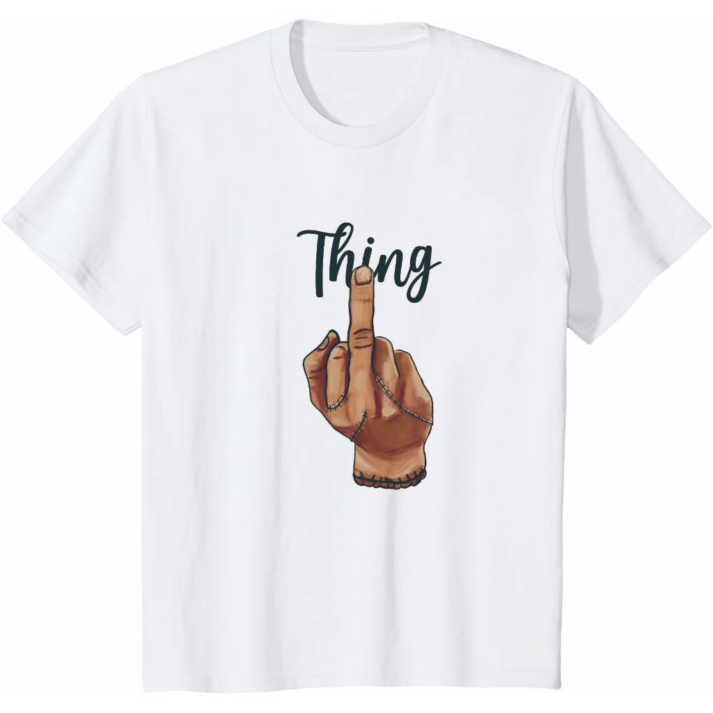 เสื้อยืดเด็กและเสื้อยืดผู้ใหญ่ wednesday addams thing เสื้อยืด