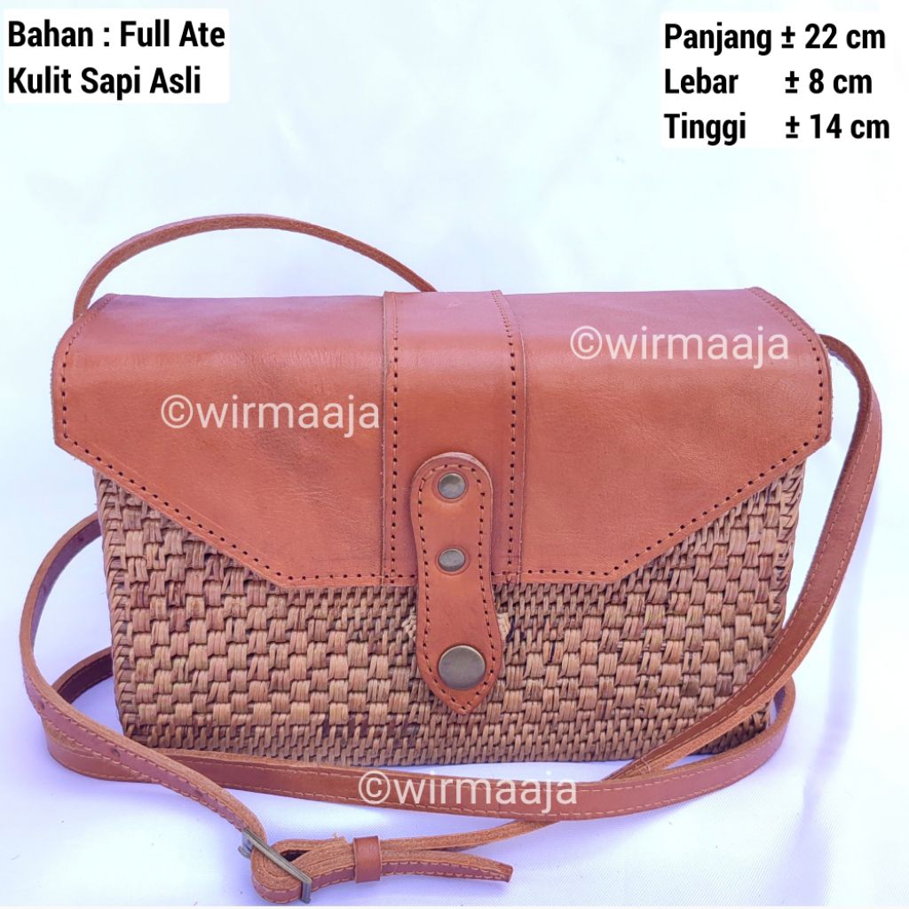 กระเป๋าหวาย Ate Malboro เต็มรูปแบบทําจากหนังแท้