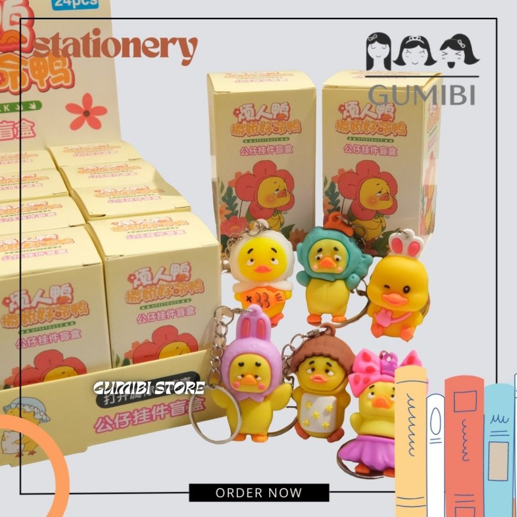 GANTUNGAN MYSTERY KEYCHAIN UPSET DUCK KEYRING BLIND BOX UPSET DUCK CUTE