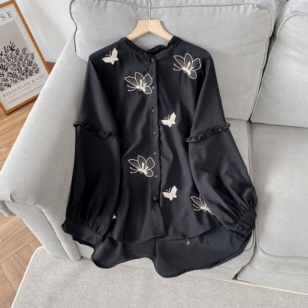 JUWITA BLOUSE EMBROIDERED RAYON TWILL