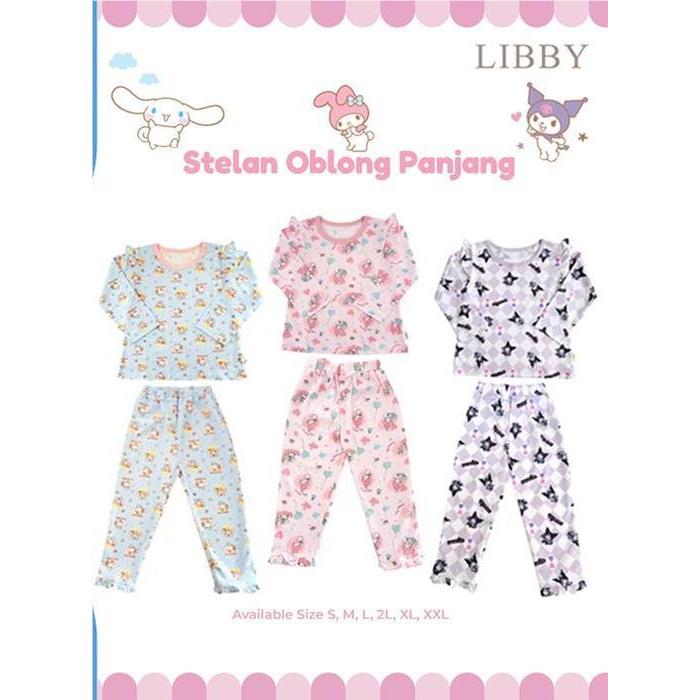 LIBBY SANRIO SUITS FOR BABY & CHILDREN LONG SHIRT LONG PANTS S, M, L, 2L, XL, XXL, 4Y, 6Y, 8Y, 10Y, 