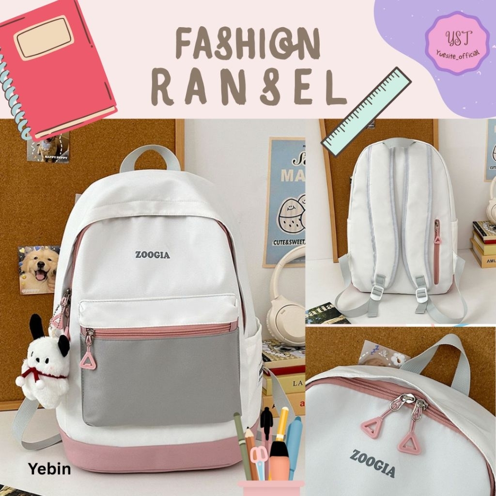 YEBIN กระเป๋าเป้สะพายหลังสไตล์เกาหลีผู้หญิงกระเป๋าเป้สะพายหลัง SCHOOL ขนาดใหญ่