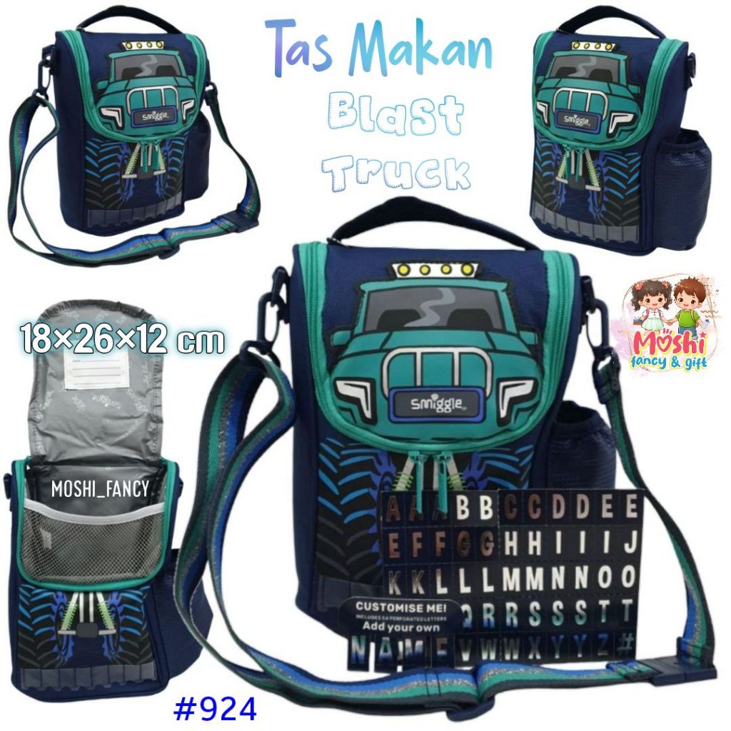 Blast Truck Lunch Bag / Blast Truck Sling Lunch Bag / Blast Truck Childrens Lunch Bag for Boys / Car