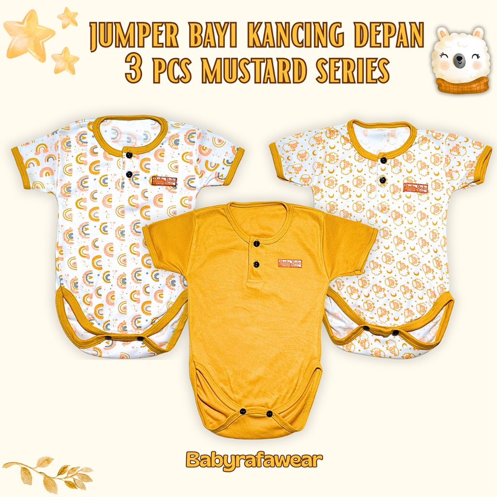 Mustard SERIES - 3 ชิ้น Baby Jumper MUSTARD SERIES 0 ถึง 6 เดือน SNI ยี่ห้อ Bolo - Bolo Serian Musta