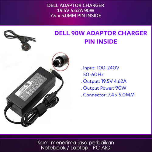 DELL 19.5v 4.62a Latitude D410 D620 D630 E540 E6220 E6230 E6320 E6330 E6400 Inspiron 1440 Vostro 251