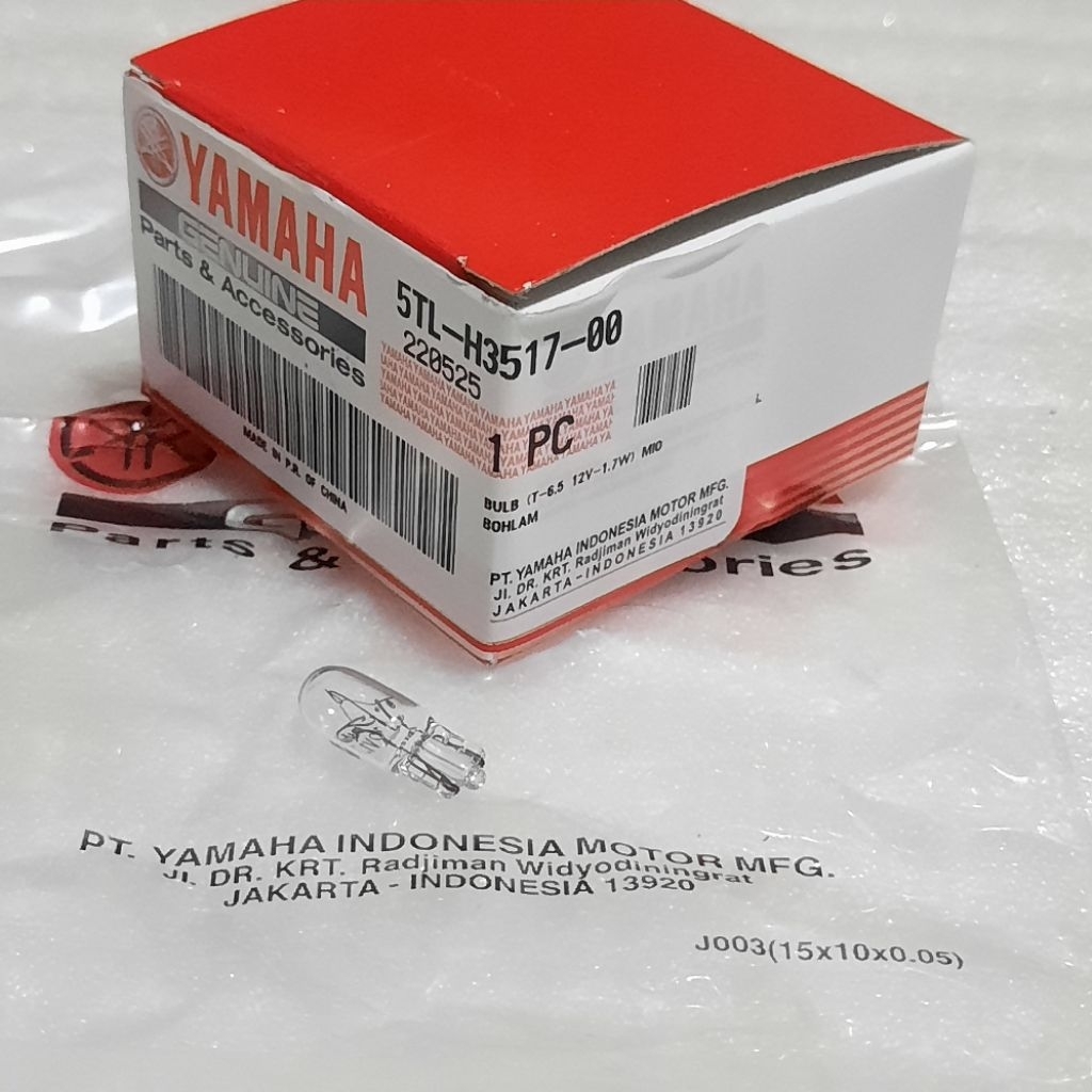 SPEEDOMETER LIGHT BULB SPIDO MIO SOUL CARBON 6.5T 12V / 1.7W ORIGINAL YAMAHA 5TL H3517 00