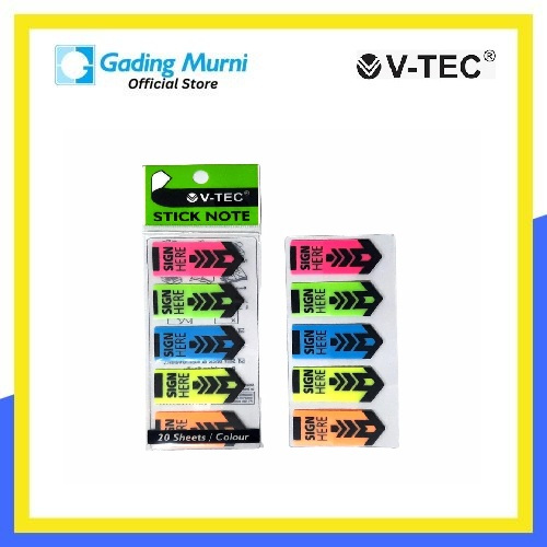 V-TEC STICK NOTE SN 520 ARROW SIGN HERE