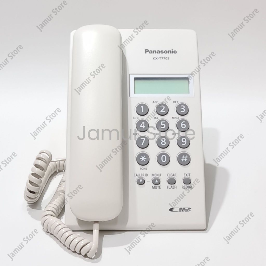 Panasonic KX-T7703X โทรศัพท์แบบมีสายสายเดี่ยวพร้อมสายตั้งโต๊ะจอแสดงผล LCD KX-T7703