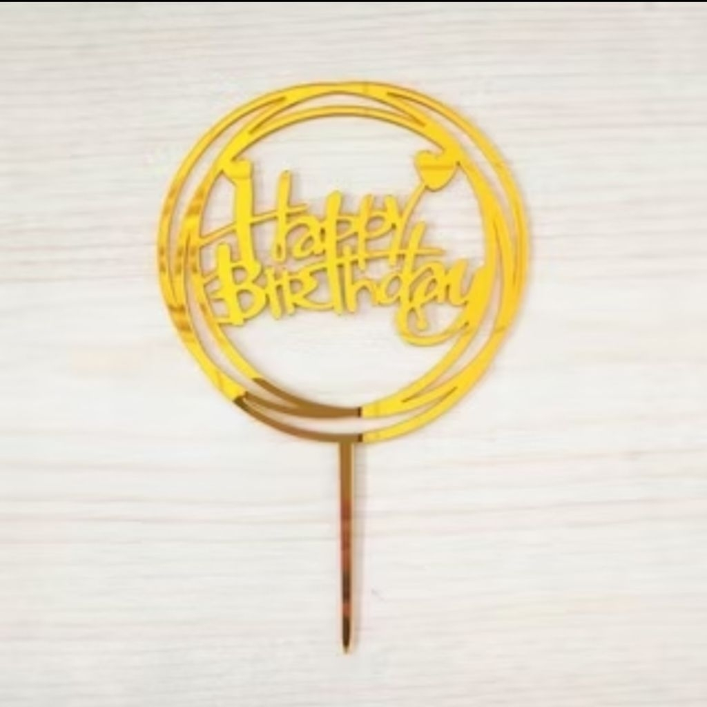 อะคริลิค HBD Topper เค้กวันเกิดตกแต่ง