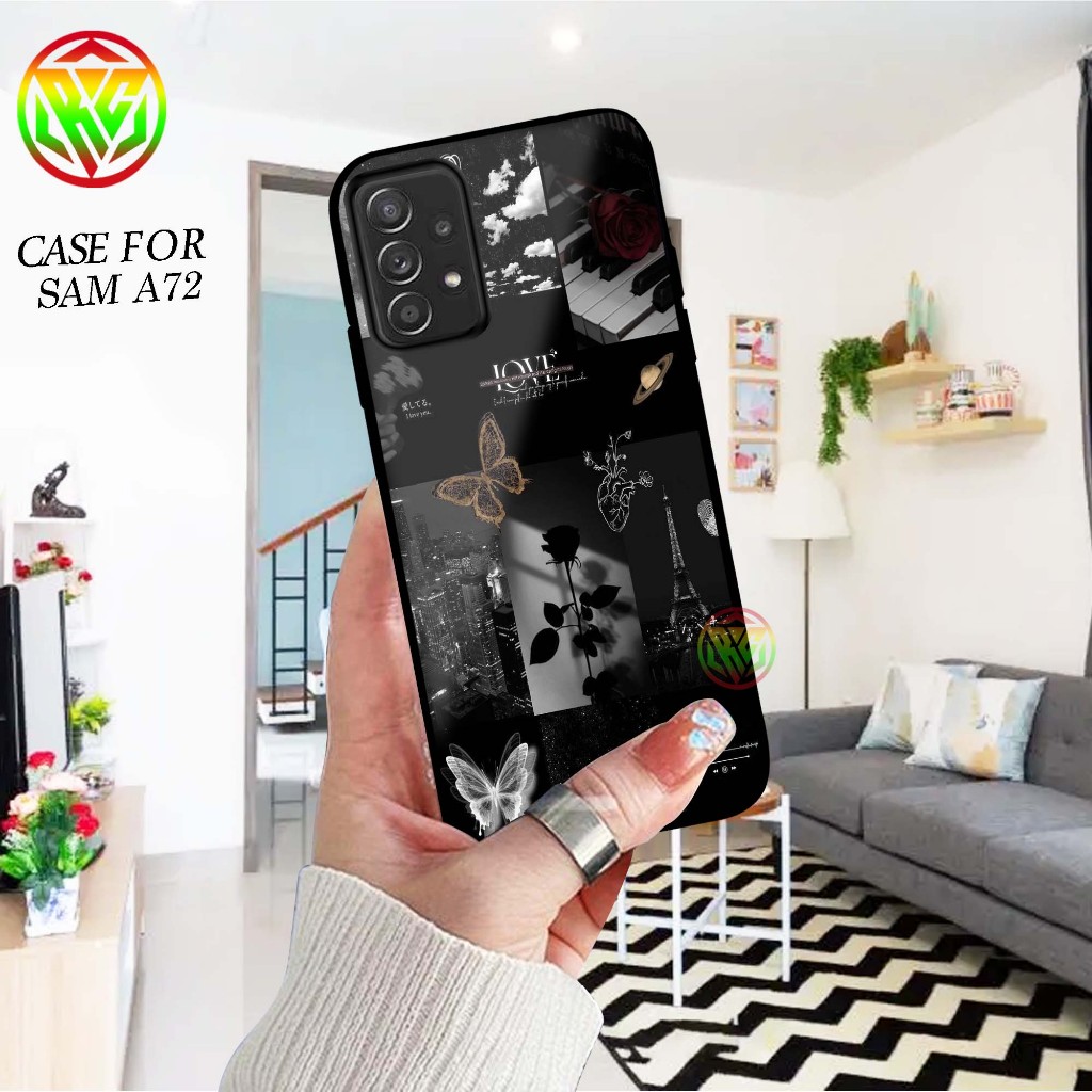 Real Case Samsung A72 - Last Motif Hardcase Glass Shiny New Case Glossy casing Hp Samsung A72 [Aesth