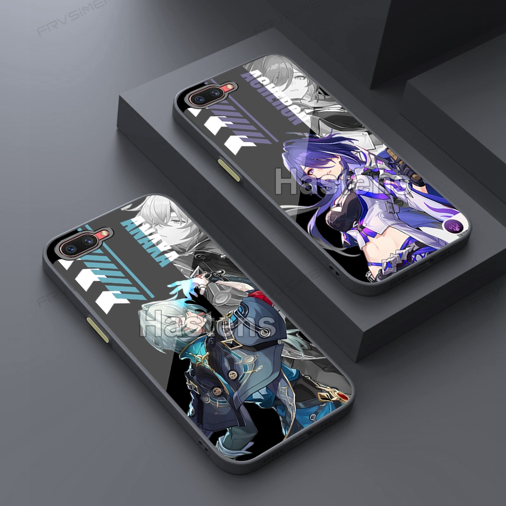 QY49 PREMIUM GLOSSY GLASS CASE HONKAI STAR RAIL MOTIF สําหรับ OPPO A3s/C1 - CASE - เคส HP - เคส OPPO