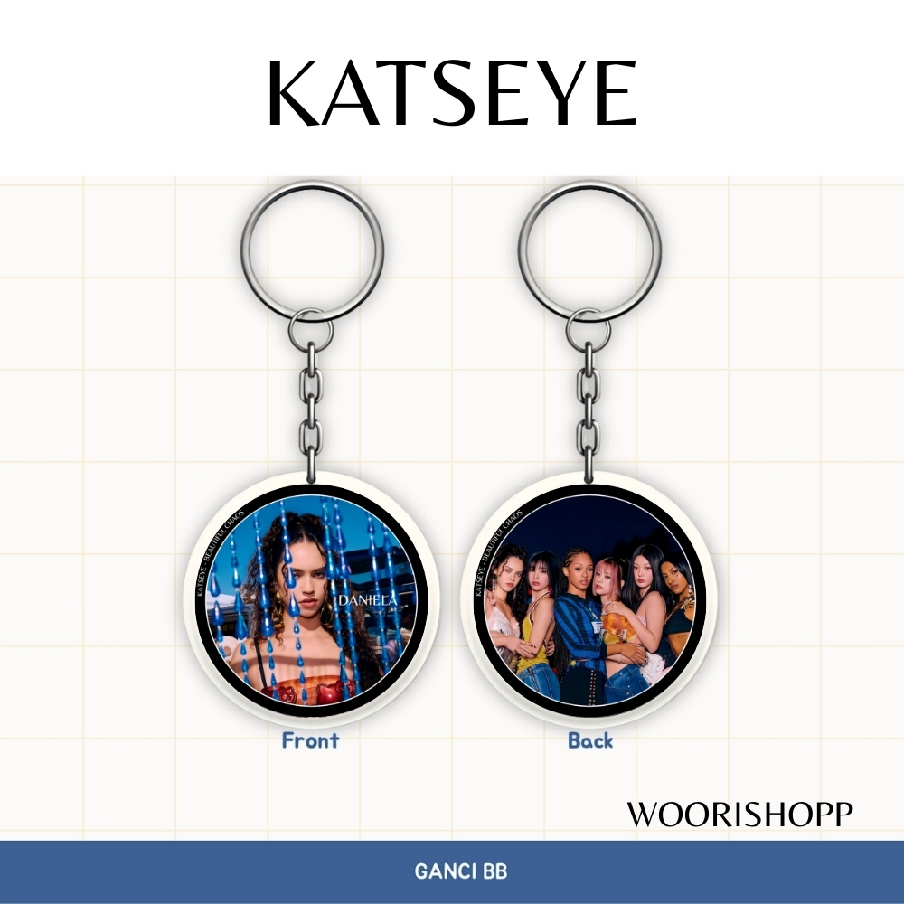 GANTUNGAN KEYCHAIN KATSEYE CHAOTIC REVERSIBLE KEYCHAIN KPOP KEYCHAIN UNOFFICIAL LARA MANON MEGAN SOP