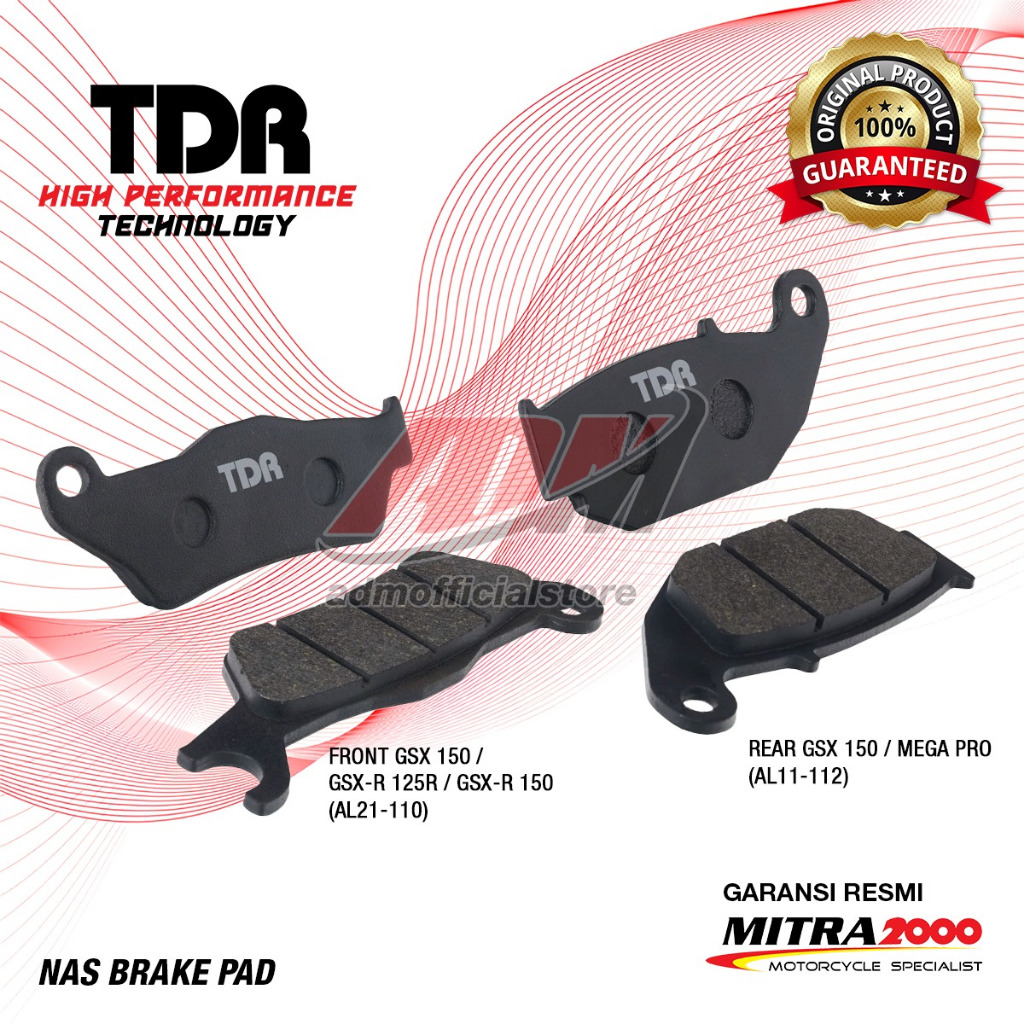 TDR NAS ผ้าเบรคด้านหน้าและด้านหลังเบรคสําหรับ GSX 150 / GSX-R 125R / GSX-R 150