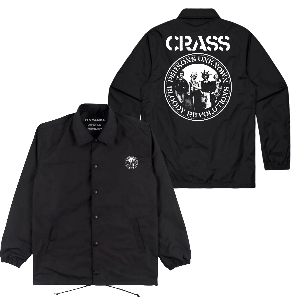 The Getooxs Jacket Coach Crass Revolutions Personil Jacket Unisex สีดํา