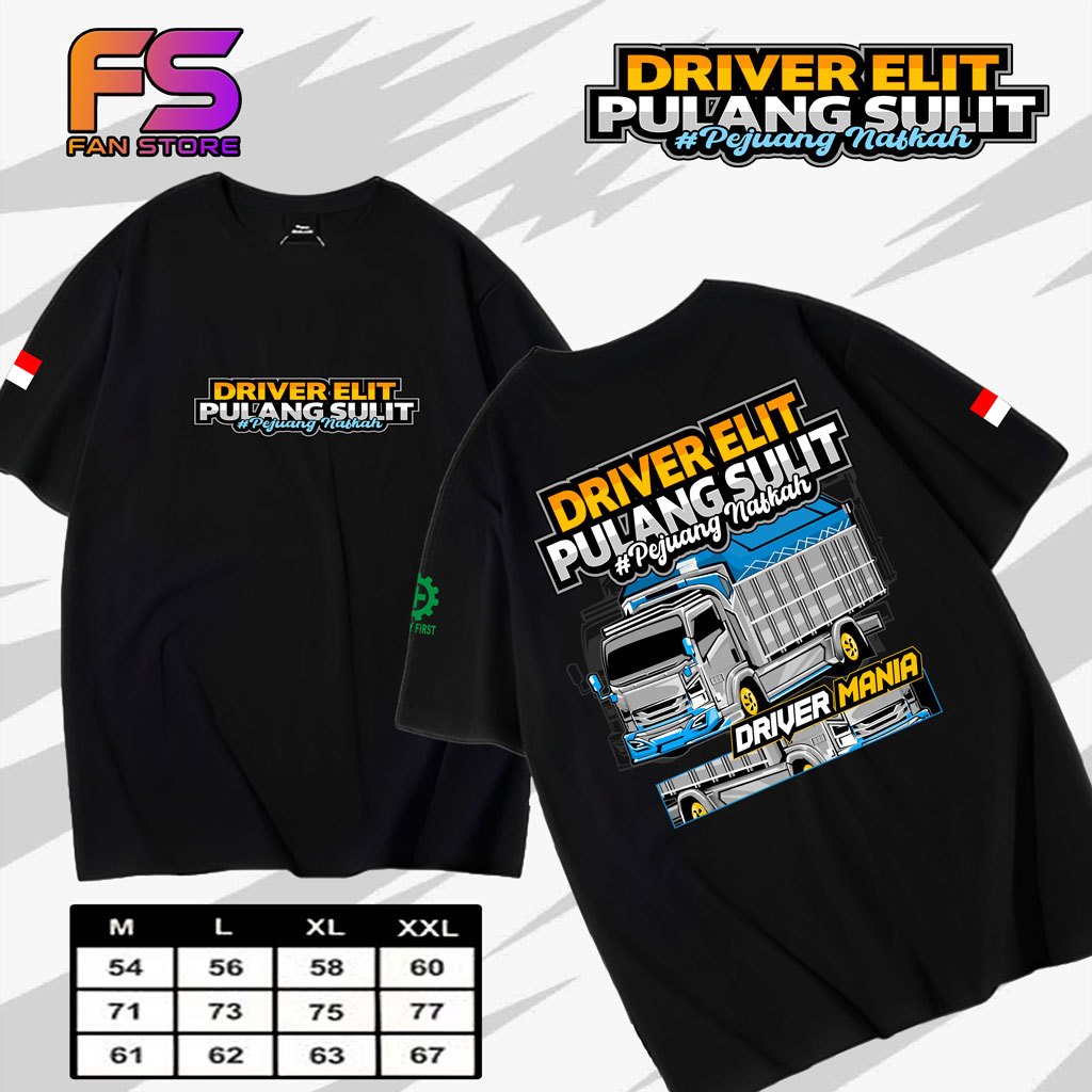Fanstore Elite Truck Driver เสื้อยืด Home ความยากนักสู้ Nafkah Driver Mania - เสื้อยืดรถบรรทุก - เสื