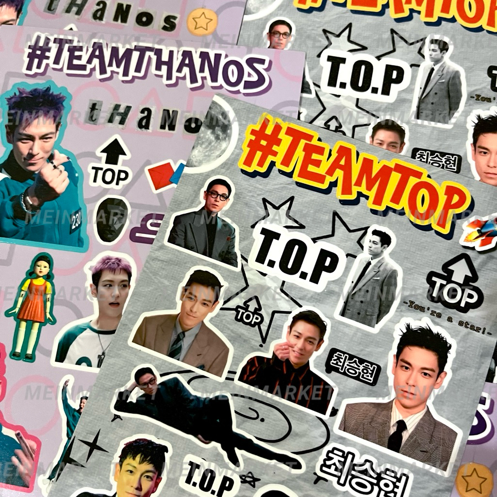 TOP Sticker Choi Seunghyun BigBang Fan Merch TT Sticker Thanos MD Squid Game Games Big Bang PC Photo