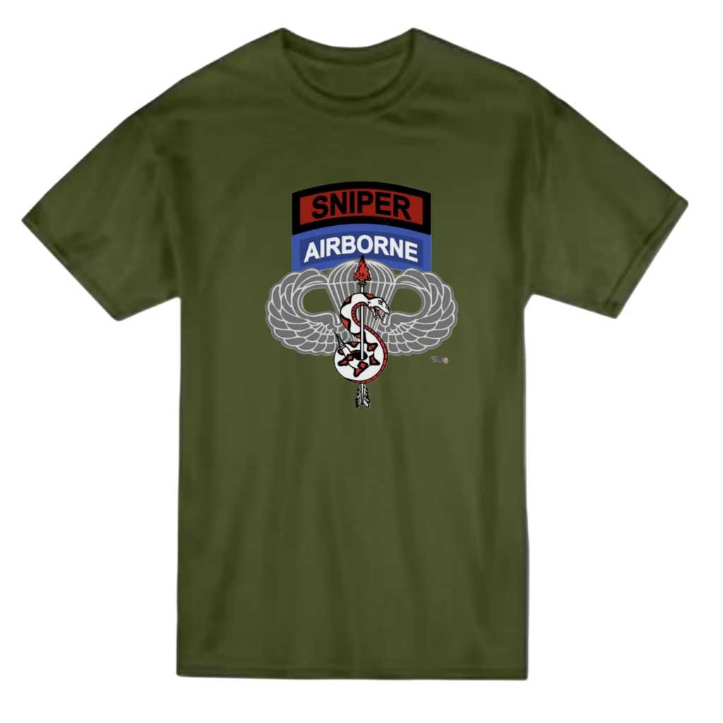 KATUN Tactical Army T-Shirt SNIPER AIRBORNE Cotton Short Sleeve DTF Screen Printing - Cool Military 