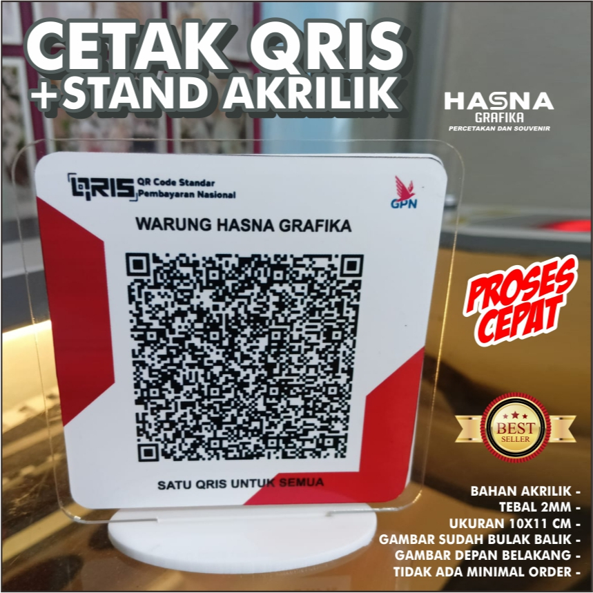 QRIS PRINT PLUS STAND / QRIS ACRYLIC STAND / QRIS PRINT PLUS ACRYLIC