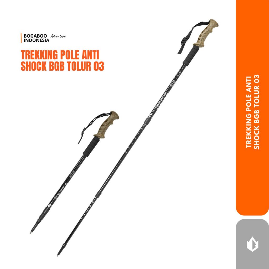BOGABOO Trekking Pole tolur 03 Antishock 135 cm - Climbing Stick - Mountain Stick - Tracking Pole - 