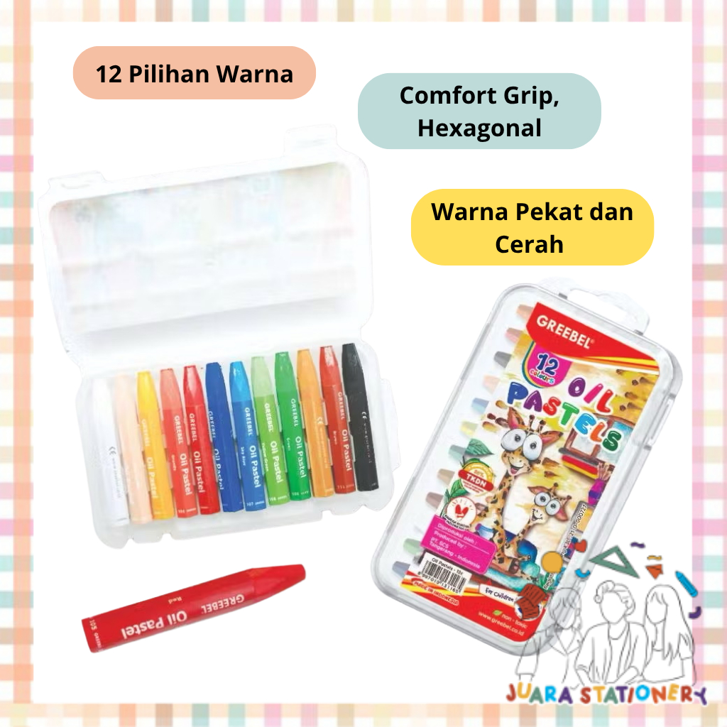 (1600) Greebel Oil Pastel 12 สี / Oil Pastel Crayon School Crayon