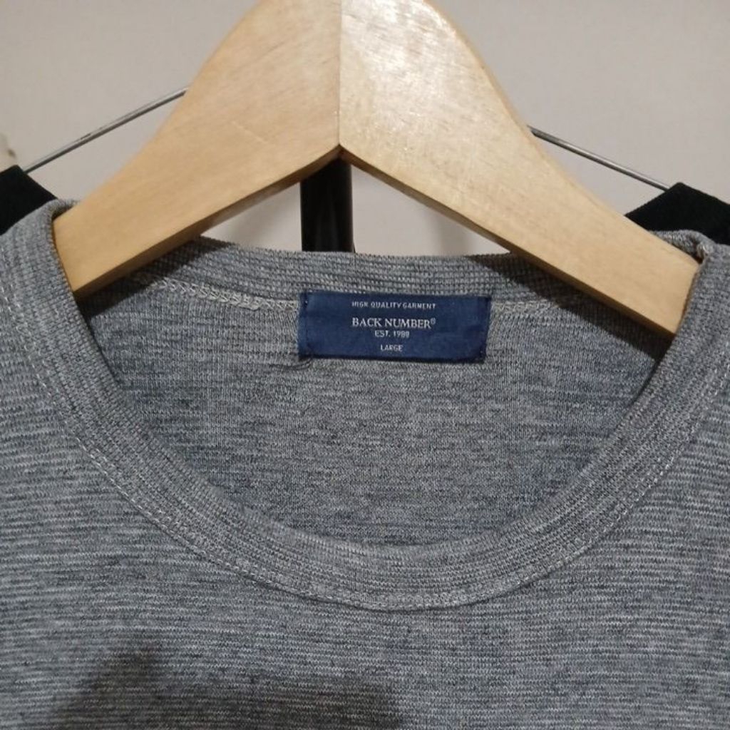 KATUN เสื้อยืดผ้าฝ้ายสีเทาคอปกแข็งแรง B4CK N4MB3R มือสอง Original size L 112cm ยาว 70cm ลื่นไม่มีลบ