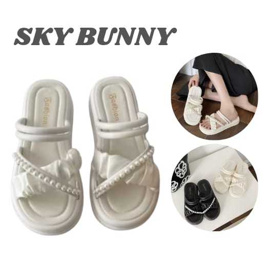 Sky bunny - รองเท้าแตะผู้หญิง WEDDING PEARL CROSS-WRAP