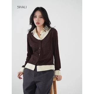 KEMEJA SIVALI Yuki Stripe Collar - เสื้อเชิ้ตชั้นลายทาง - เสื้อเชิ้ตแขนยาวผู้หญิง | 075