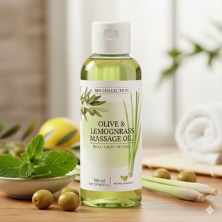 Minyak Pijat Zaitun & Sereh ("Olive & Lemongrass Massage Oil")
