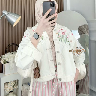 YOONA JACKET JEANS MOTIF BORDIR TERBARU READY BY DHEVIA ID