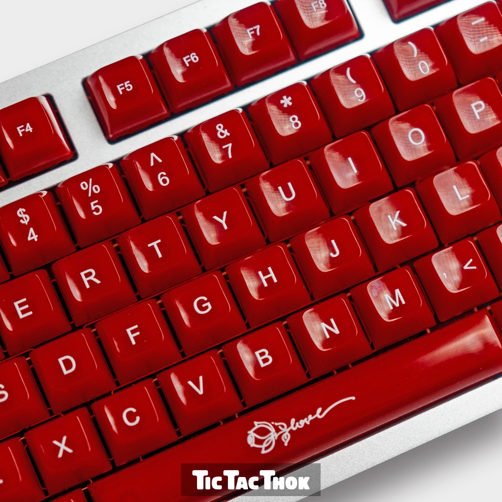 Weikav สีชมพูสีแดง PC หมอก Keycaps Rose Story Meow Star สําหรับ 61/64/75/87/98/104 คีย์บอร์ด