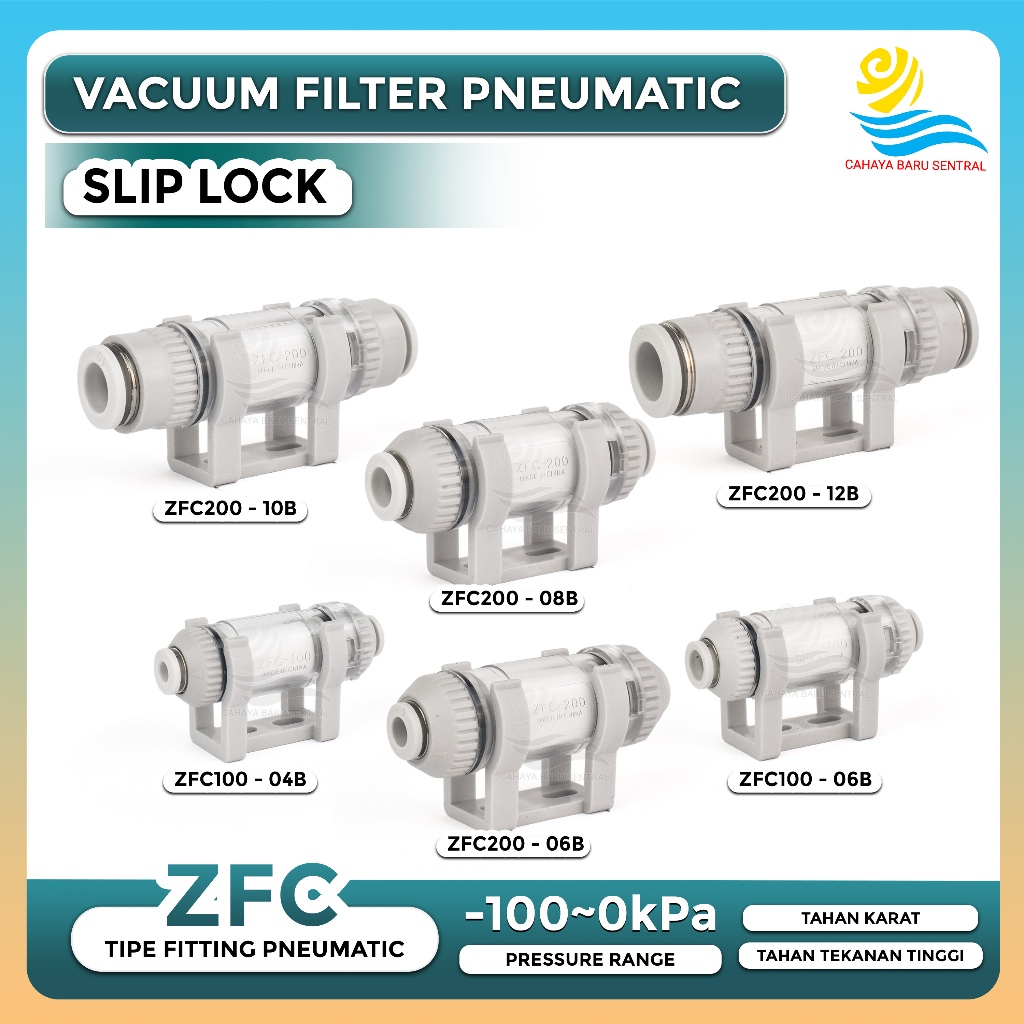 นิวเมติกท่อกรองอากาศในสายกรอง ZFC // VACUUM FILTER PNEUMATIC ZFC100/ZFC200