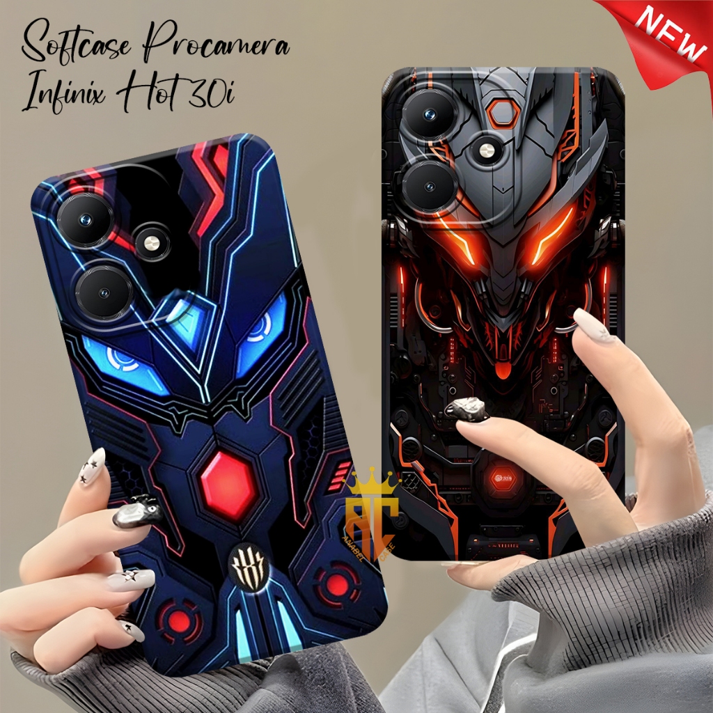 SOFTCASE INFINIX HOT 30I - HOT 30 - HOT 30 PLAY - HOY 20 PLAY Softcase Camera Protector Robot Motif Pro Camera [AP4]