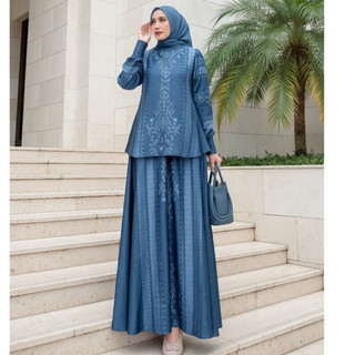 [JEMIA] Nina Set Rok Silk Print Wanita Terbaru Kondangan Simple Elegan Mewah Premium Kekinian