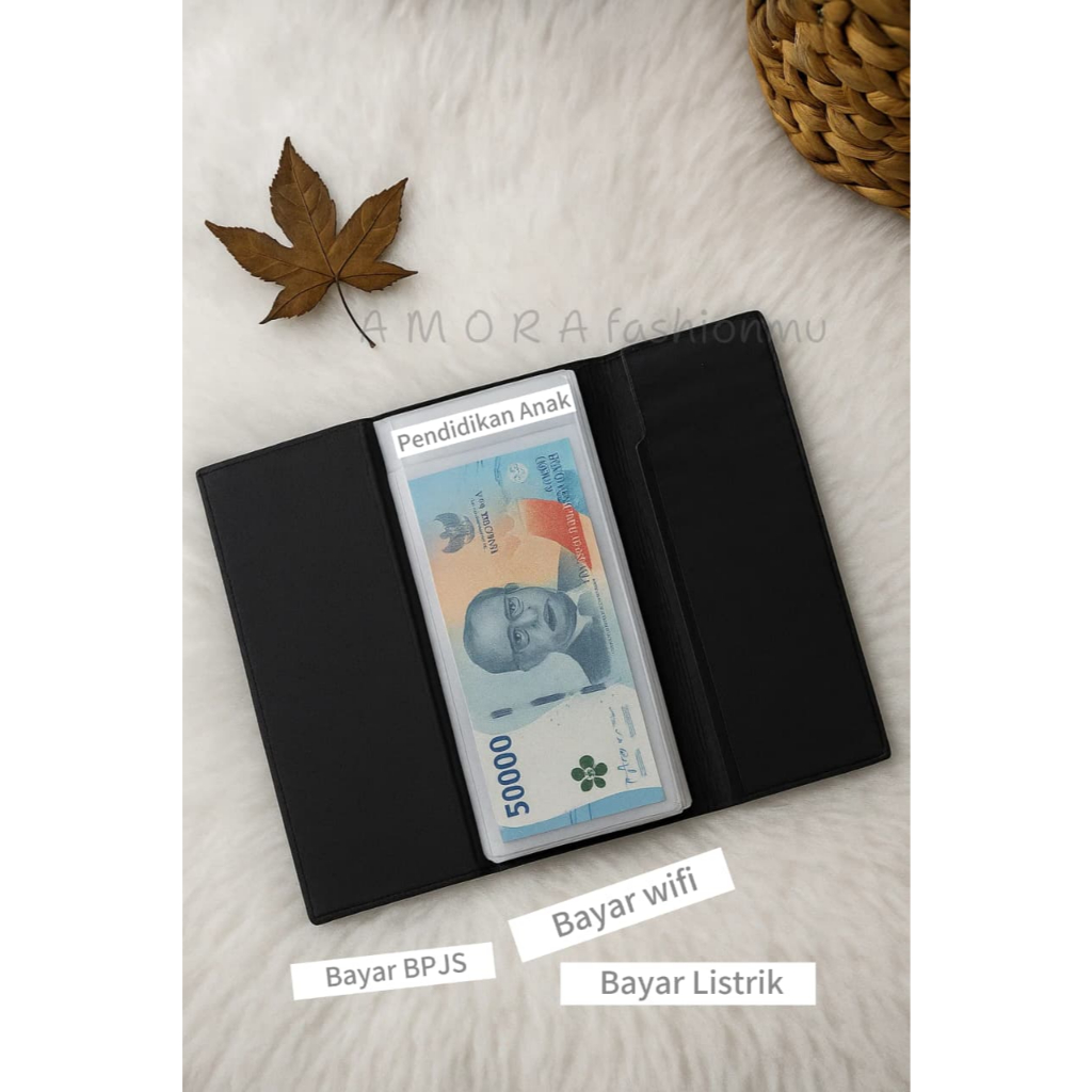 AMORA FASHIONMU MINI FINANCIAL DISCIPLINE WALLET "CUTTINGS" GOLD INK / WALLET WALLET 32 MONEY SLOTS 