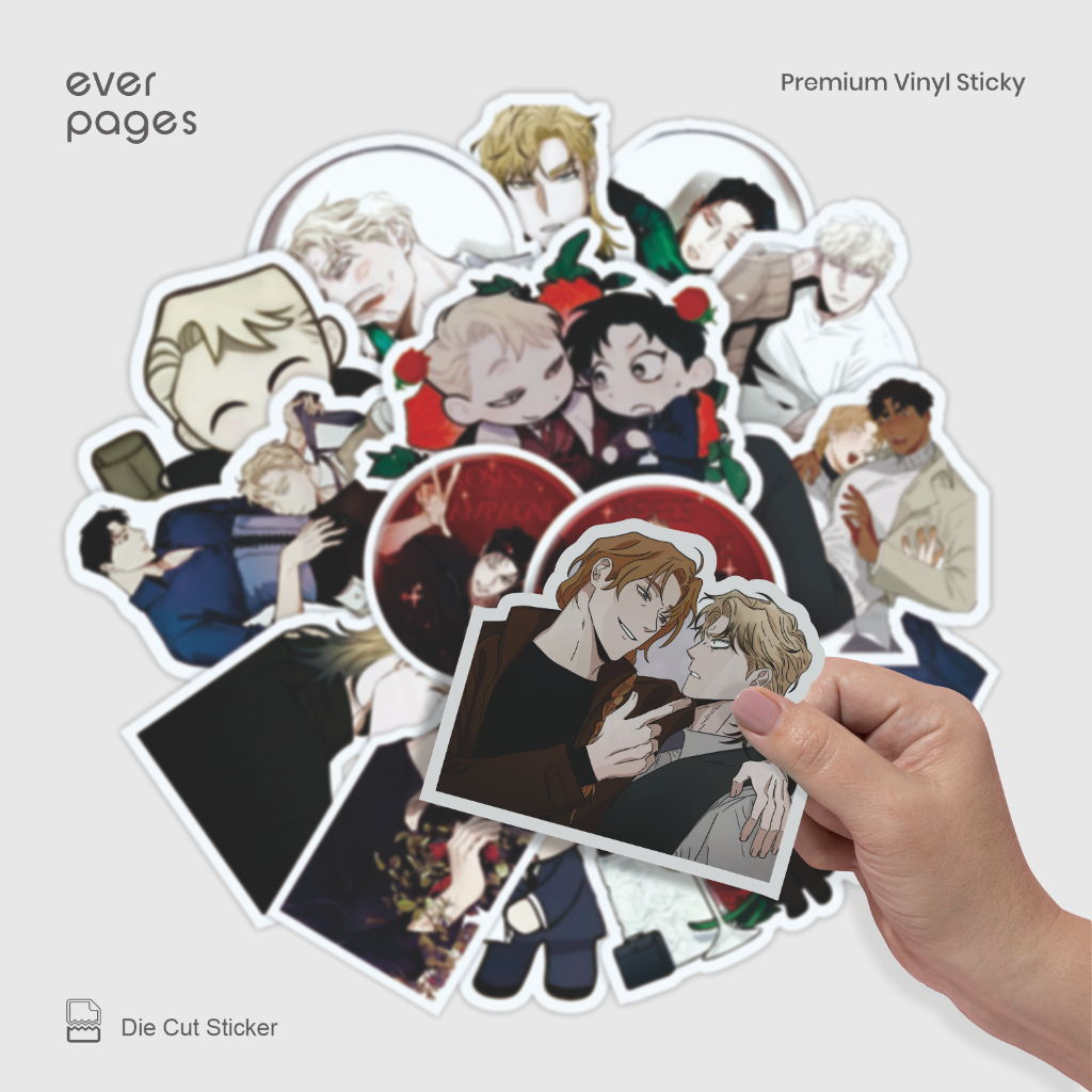 (25 ชิ้น) สติ๊กเกอร์กันน้ํา Manhwa Rose และ Ch4mpagne - แล็ปท็อป, HP, หนังสือ, Tumblr