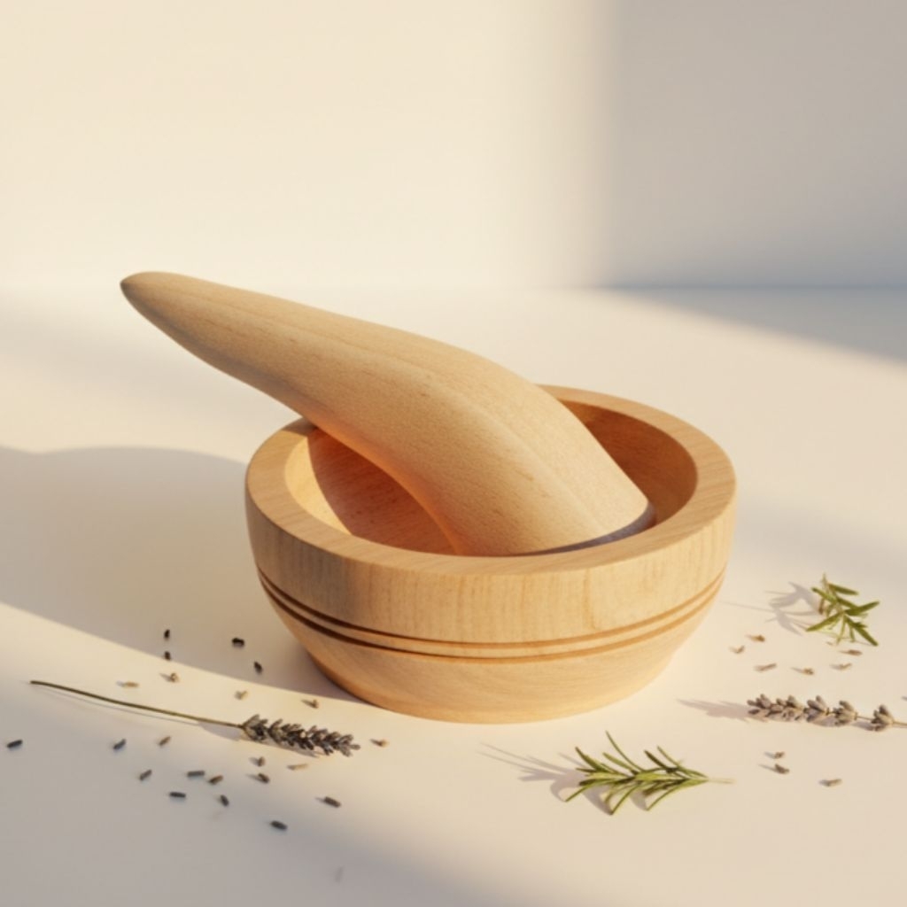 MINI WOODEN MORTAR PLUS PRACTICAL CHILI MORTAR CAMPING MORTAR MINI PICNIC MORTAR MADE OF STRONG, DUR