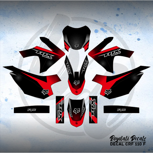 STABILO MERAH HIJAU UNGU DECAL STICKER CRF 110 F (008) DECAL STICKER MINI FULLBODY 2013 2014 2015 20