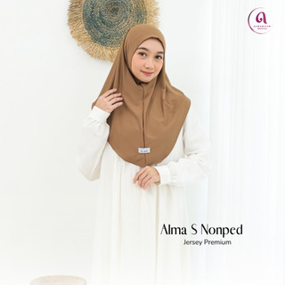 ALMA - Bergo Rania Instan S Nonped Jersey Premium || kerudung Bergo Instan Menutup Dada // Bergo Oval Viral