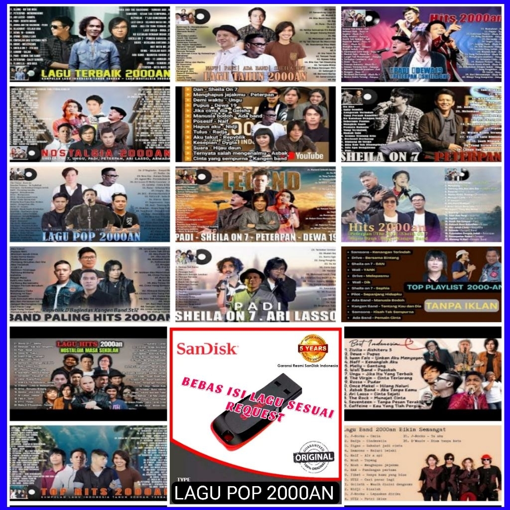 USB Car MP3 POP BAND SONGS 2000S MOST POPULAR - USB CAN BE USED ON ACTIVE SPEAKER - USB CAR - USB CA