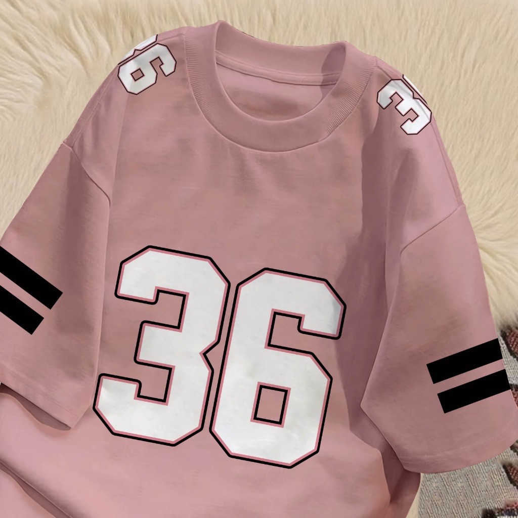 เสื้อยืด Baggy Shirt Tee Jersey Motif Number 36 Cotton Combed 24s Oversize BF