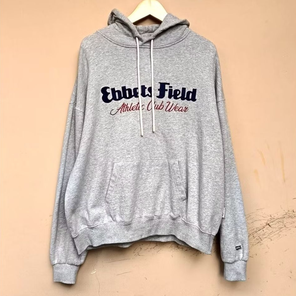 เสื้อฮู้ด ebbets field boxy streetwear วินเทจ สีเทา