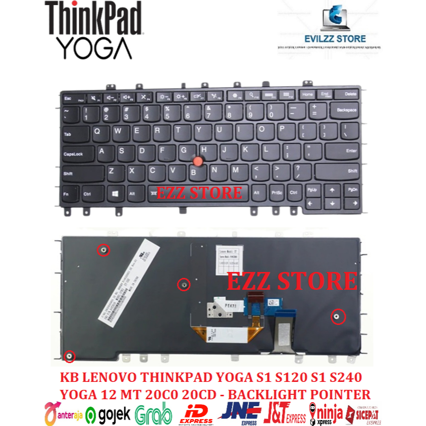 LENOVO THINKPAD คีย์บอร์ดโยคะ 12 20C0 20CD 20DK 20DL THINKPAD S1 YOGA 20C0 20CD S120 S240 04Y2620 04